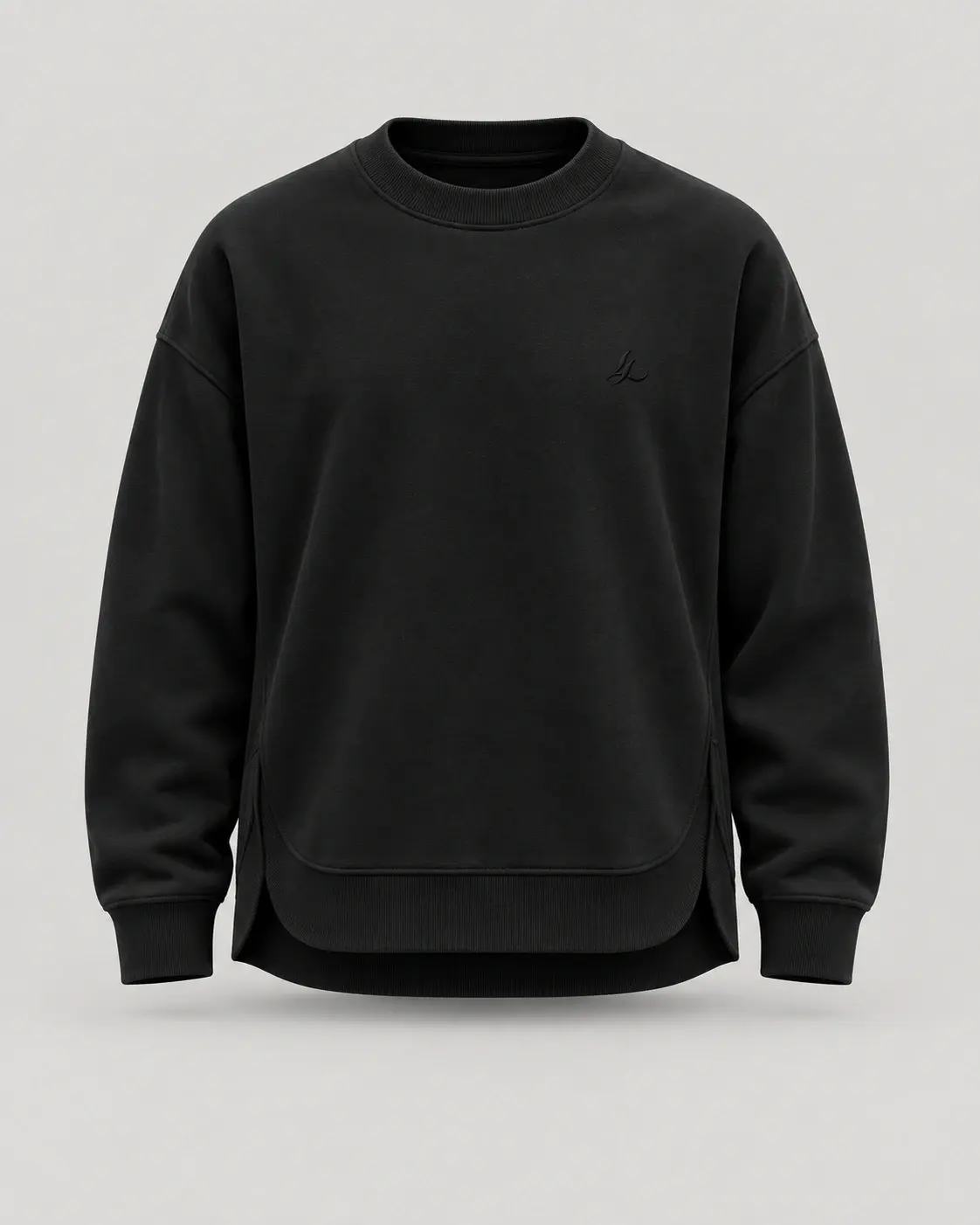 EASE Recovery Crewneck in Black — front view