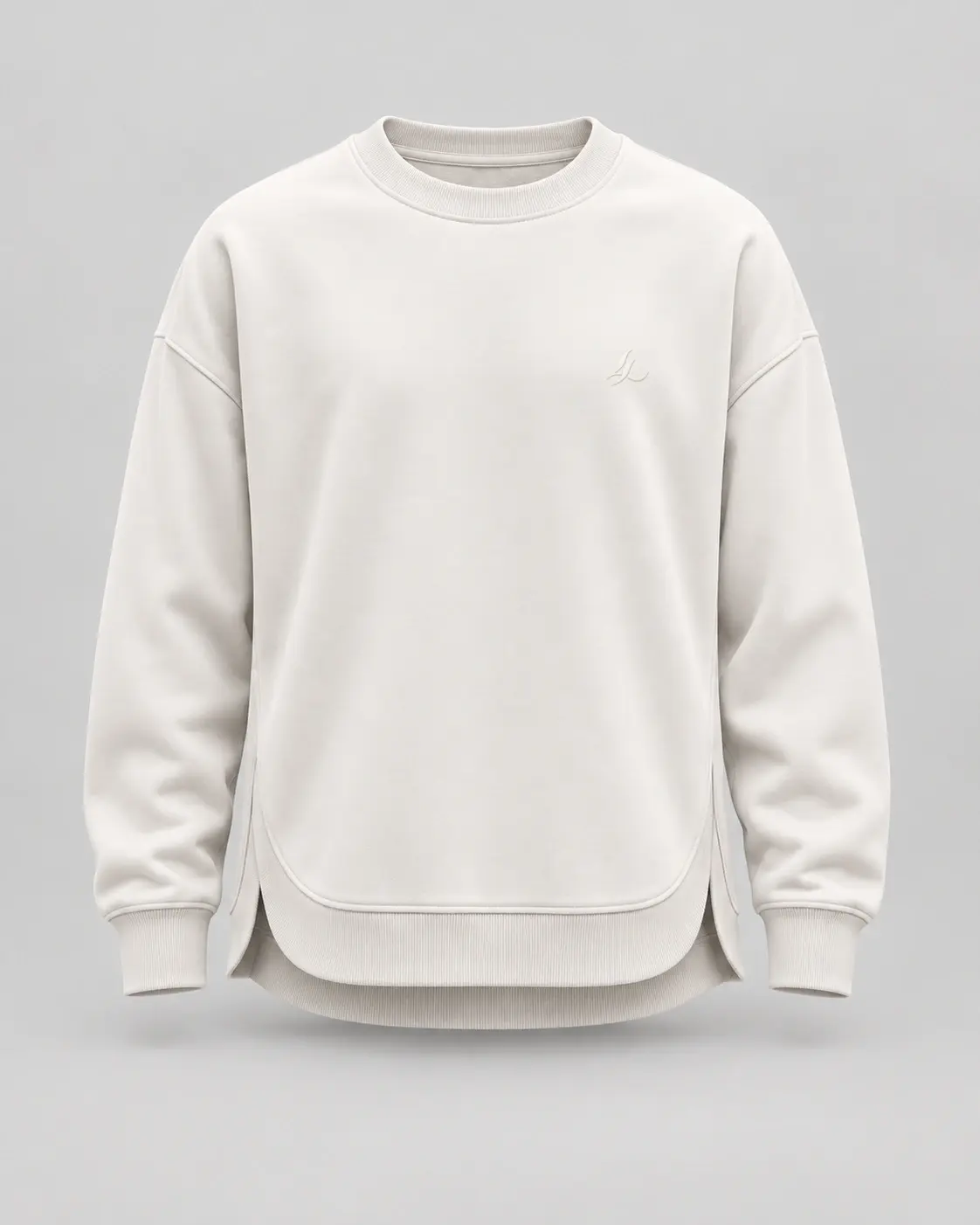 EASE Recovery Crewneck in White — front view