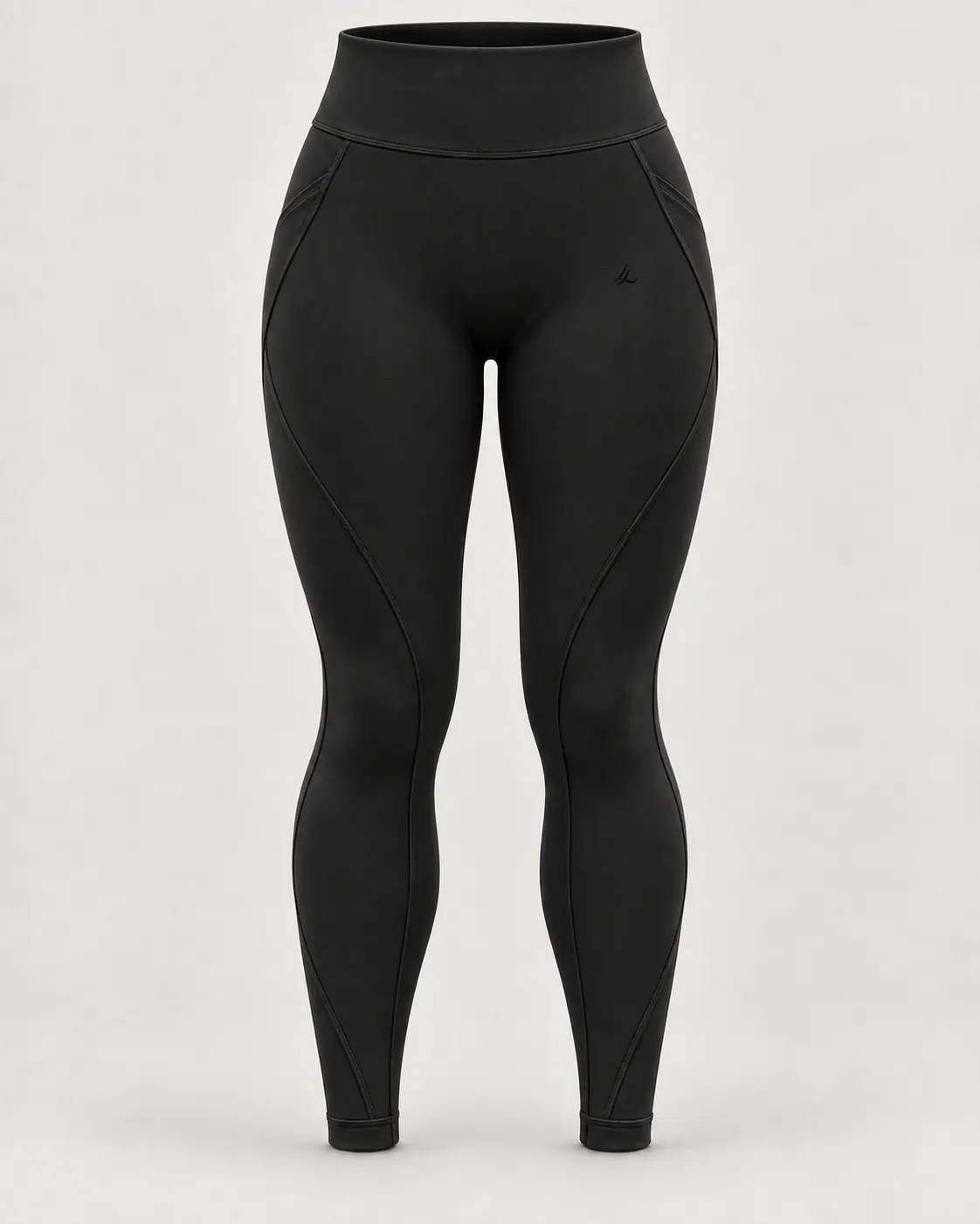 ÉLAN Performance Legging in Black — front view