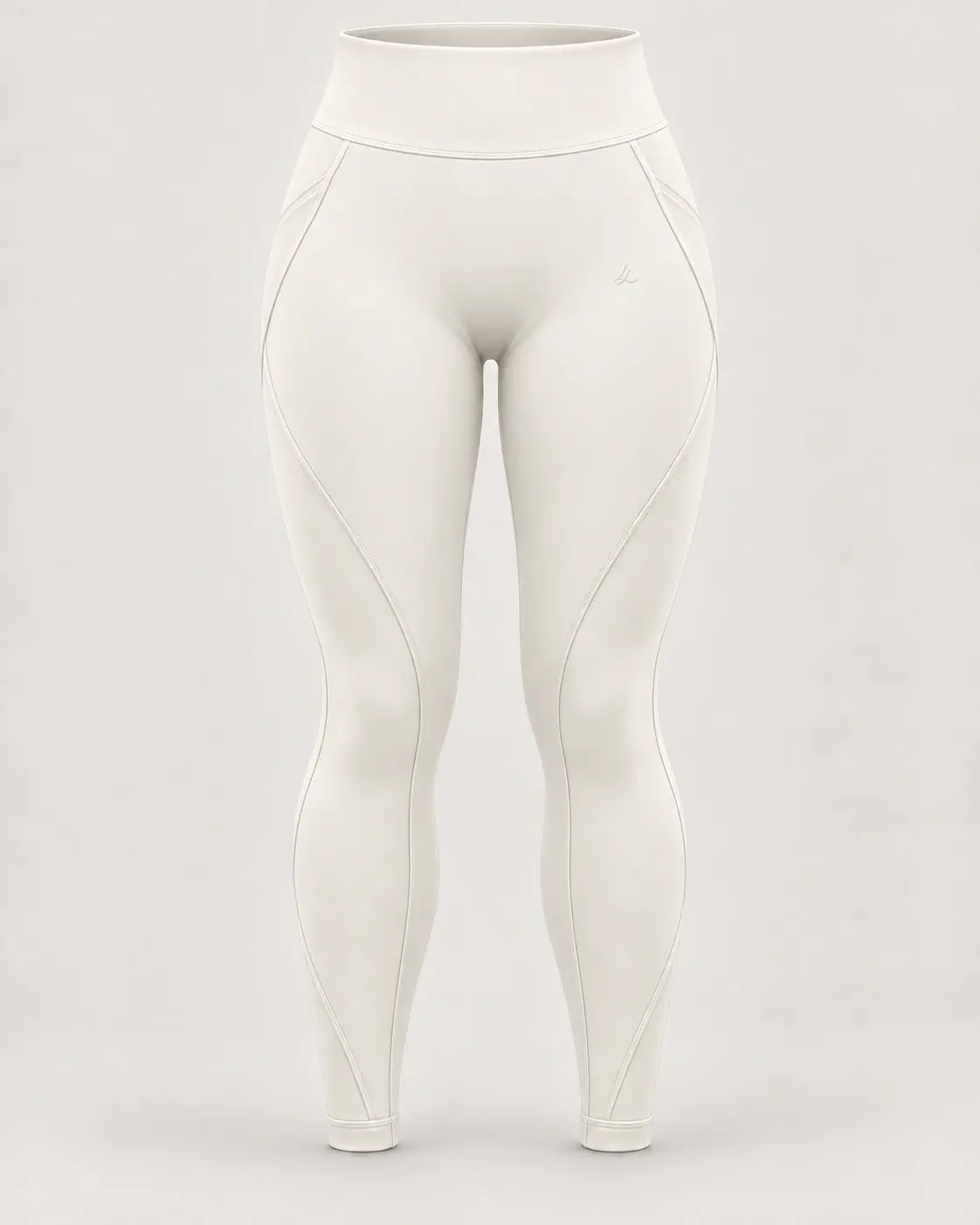 ÉLAN Performance Legging in White — front view