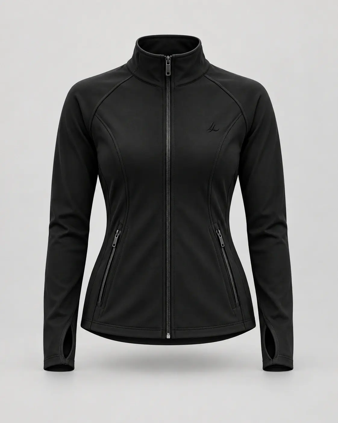 LINEA Full-Zip Jacket in Black — front view