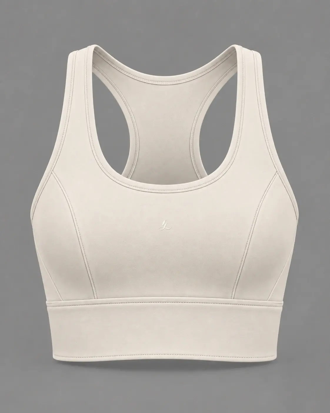 LUMA Longline Bra in White — front view